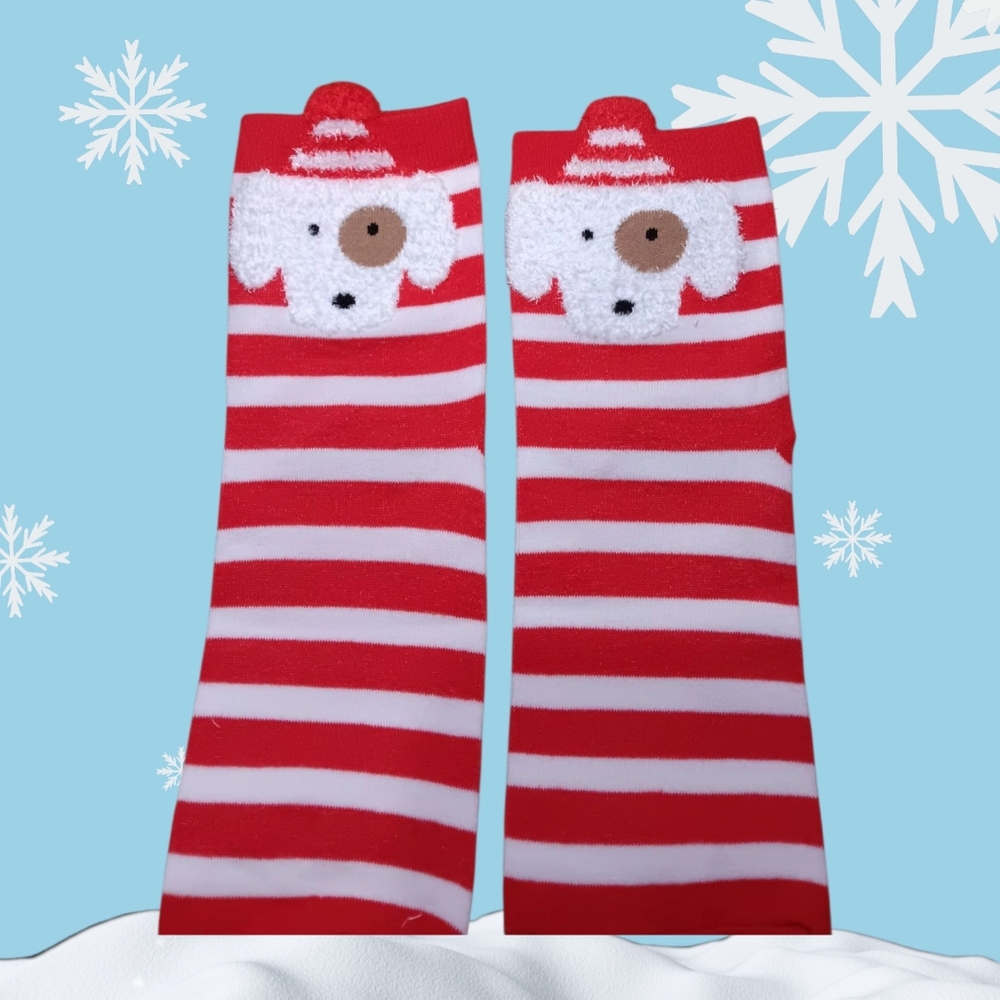 Dog patch eye Christmas Socks